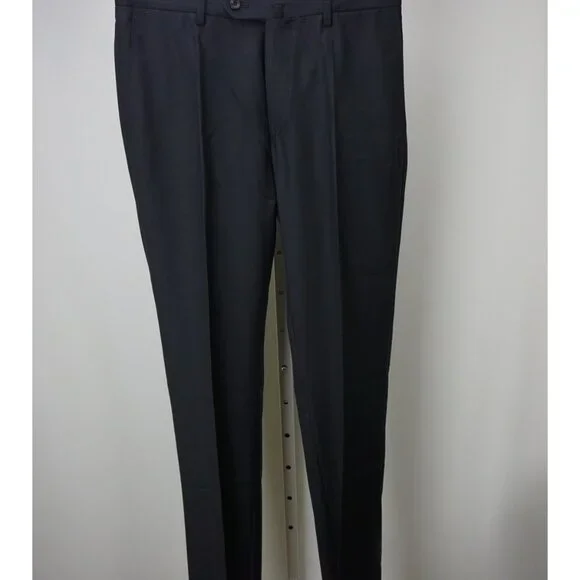 Incotex High Comfort S100s Wool Regular Fit Navy Blue Dress Pants Sz 46 NEW